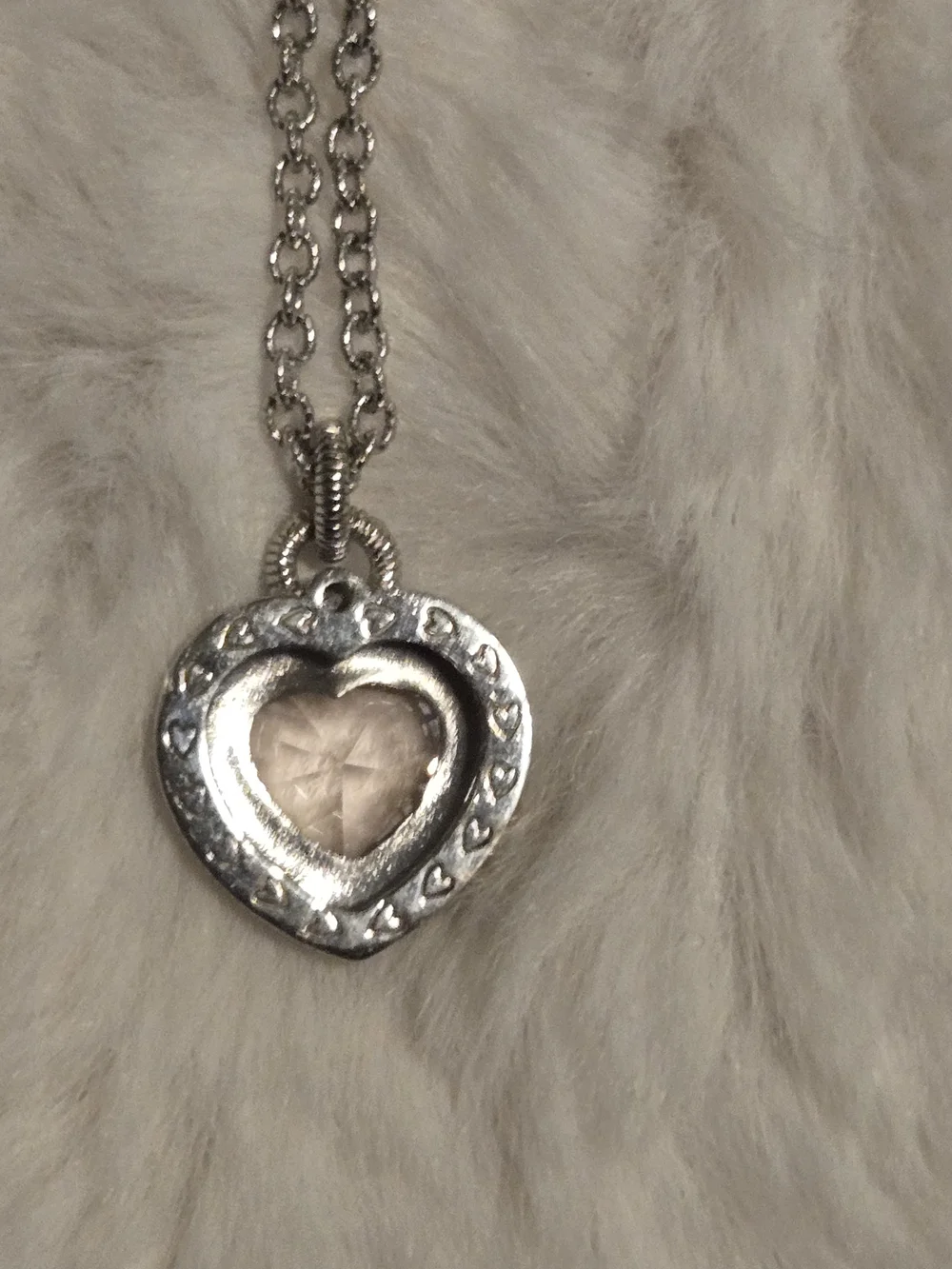 Judith Ripka Silver Heart Pendant with Champagne Stone